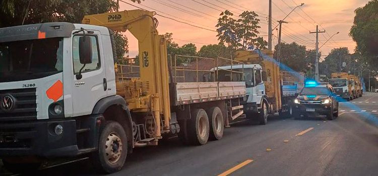 PRF apreende cinco caminhões em Roraima